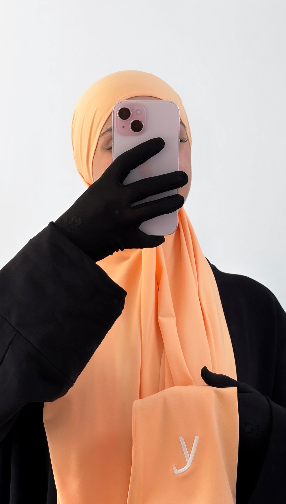 Fleur de pêche - Hijab brodé