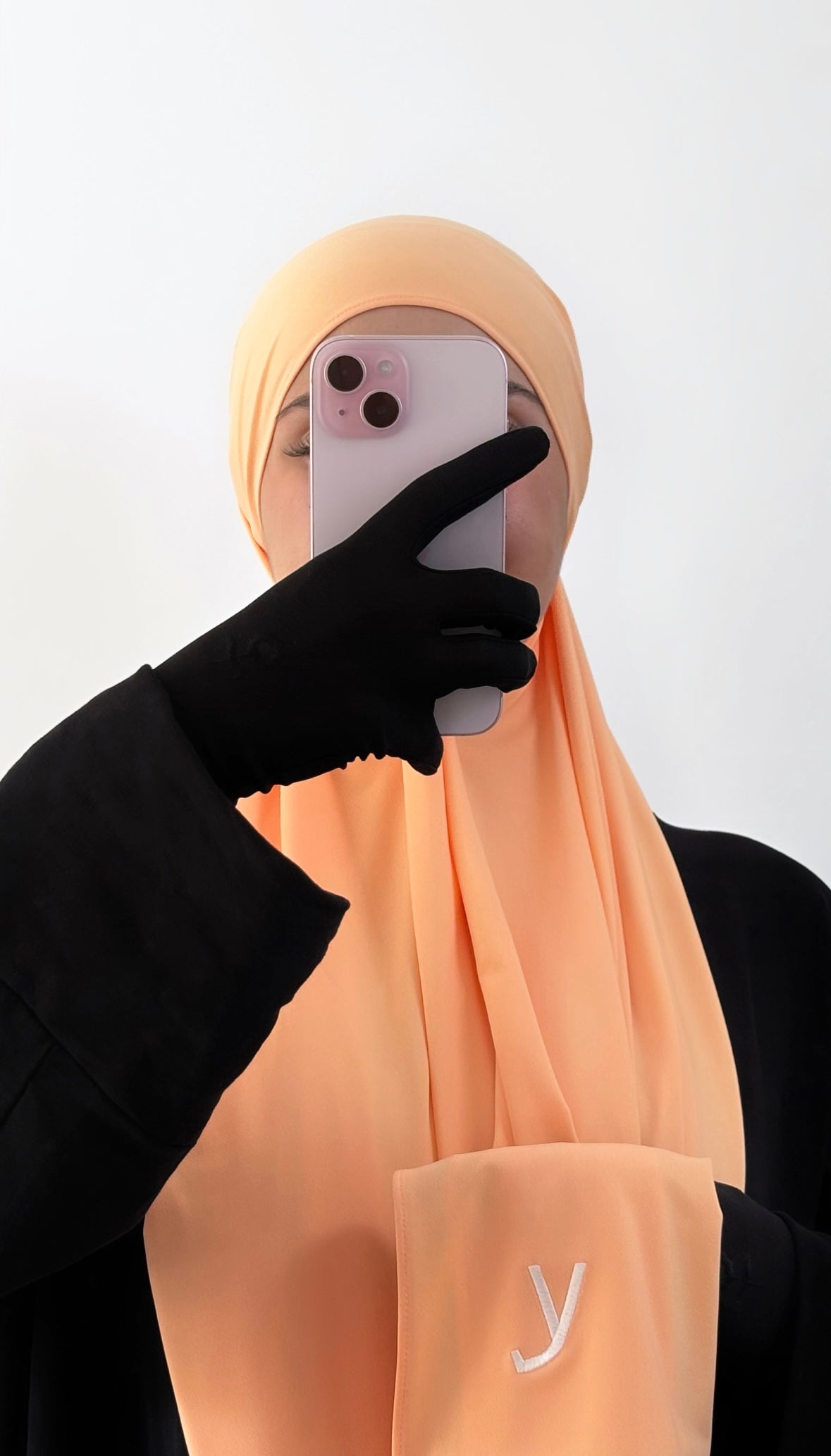Fleur de pêche - Hijab brodé