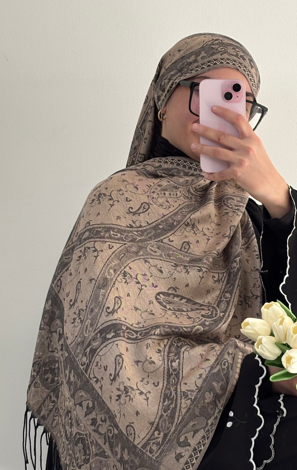 PASHMINA - noir / beige